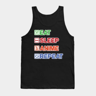 'Eat. Sleep. Anime.' Cool Japanese Anime Tank Top